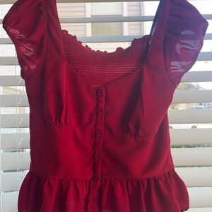 Elegant Crimson Red Women's Top